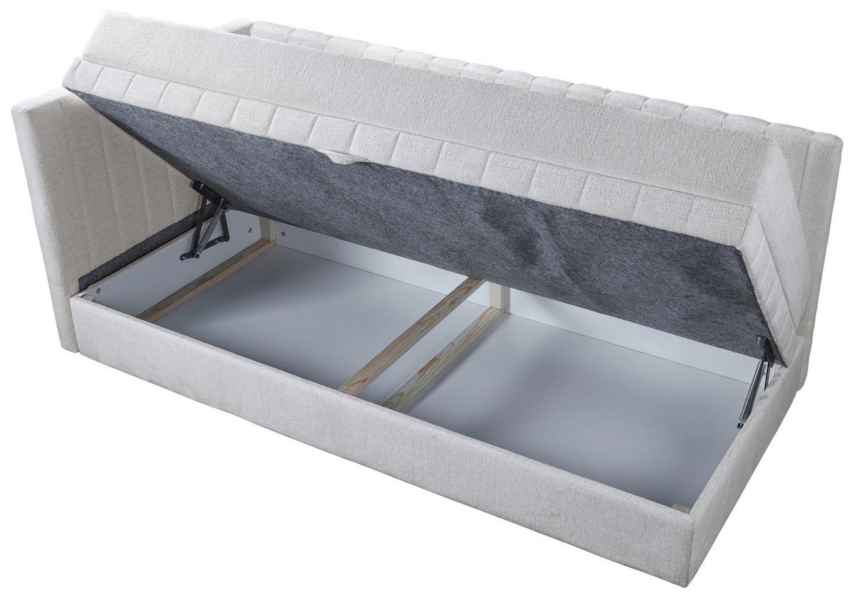 Schlafsofa Roma, Creme B: 212 Cm - Creme/Schwarz, Design, Holz/Holzwerkstoff (212/83/99cm) - MID.YOU