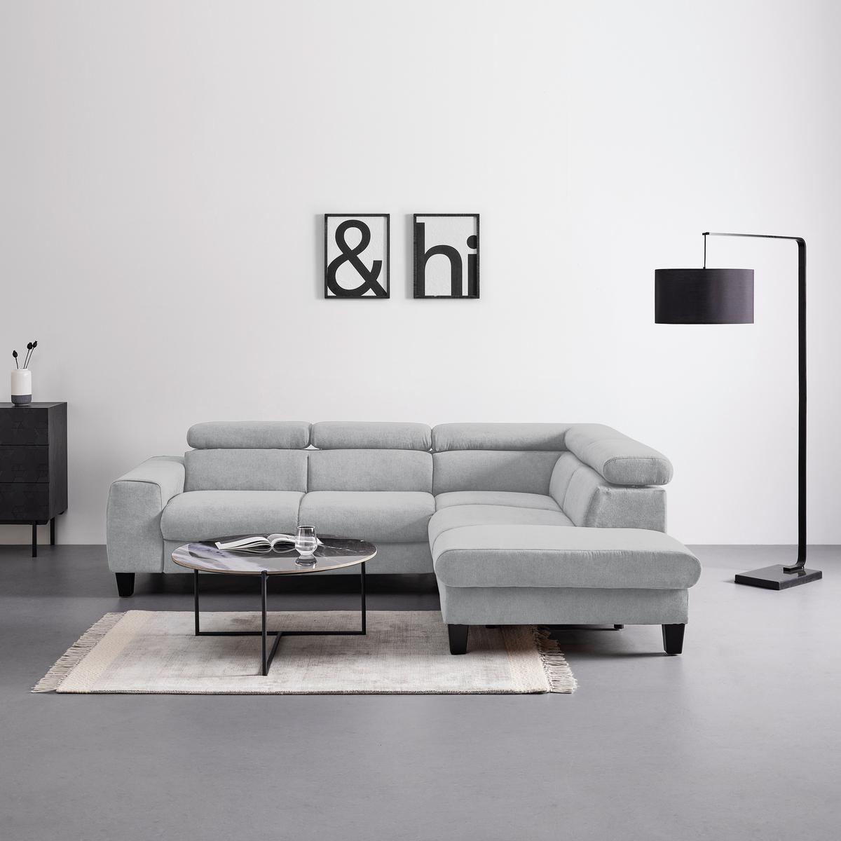 Sedací souprava Malibu světlošedá - světle šedá, Moderní, dřevo/textil (249/88/207cm) - Bessagi Home