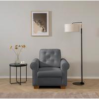 Sessel Arles, Dunkelgrau 120 B: 93 Cm - Dunkelgrau/Buchefarben, Design, Textil (93/89/82cm) - MID.YOU