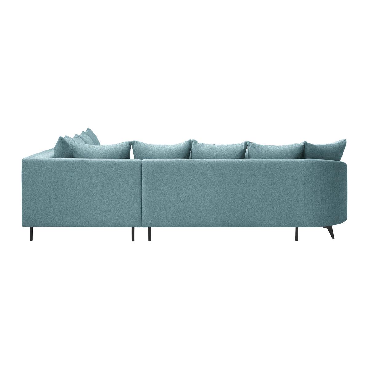 Rohová sedačka AXEL, pravá, modrá žinylka - modrá/černá, Moderní, kov/textil (291/250cm) - Mömax