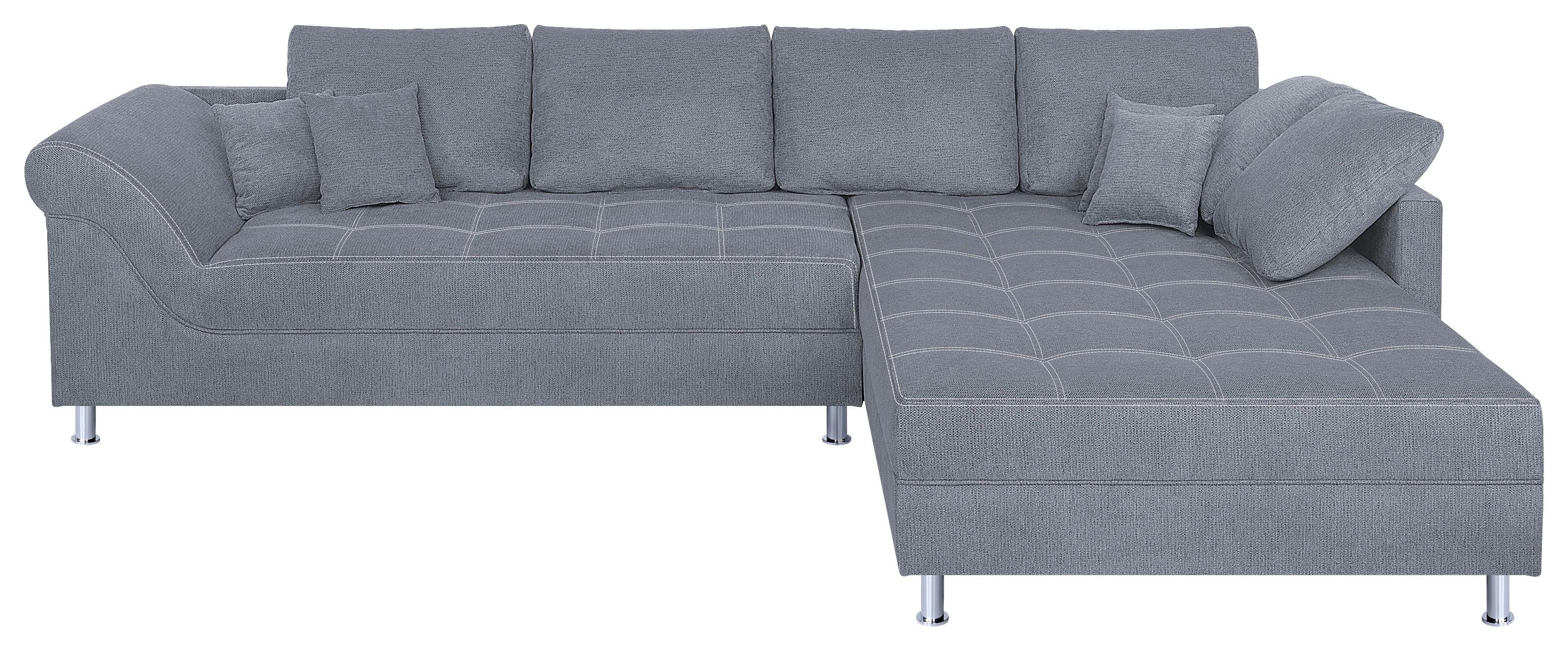 Rohová sedačka HANNA, oboustranná, šedá - šedá/černá, Design, kompozitní dřevo/textil (327/213cm) - P & B