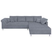 Rohová sedačka HANNA, oboustranná, šedá - šedá/černá, Design, kompozitní dřevo/textil (327/213cm) - P & B