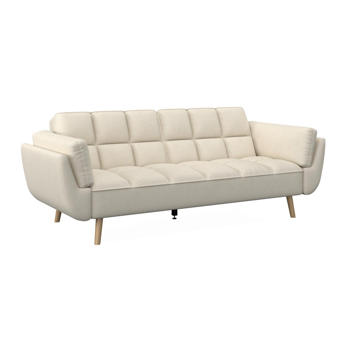 Rozkladacia pohovka CORA, krémová, max. 360 kg - krémová/prírodná farba, Modern, drevo/textil (214/92/81cm) - Bessagi Home