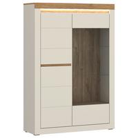 Vitrine Naxxar Eichefarben/kaschmir B: 104,2 - Kaschmir/Eichefarben, Trend, Glas/Holzwerkstoff (104,2/156,3/39,6cm)