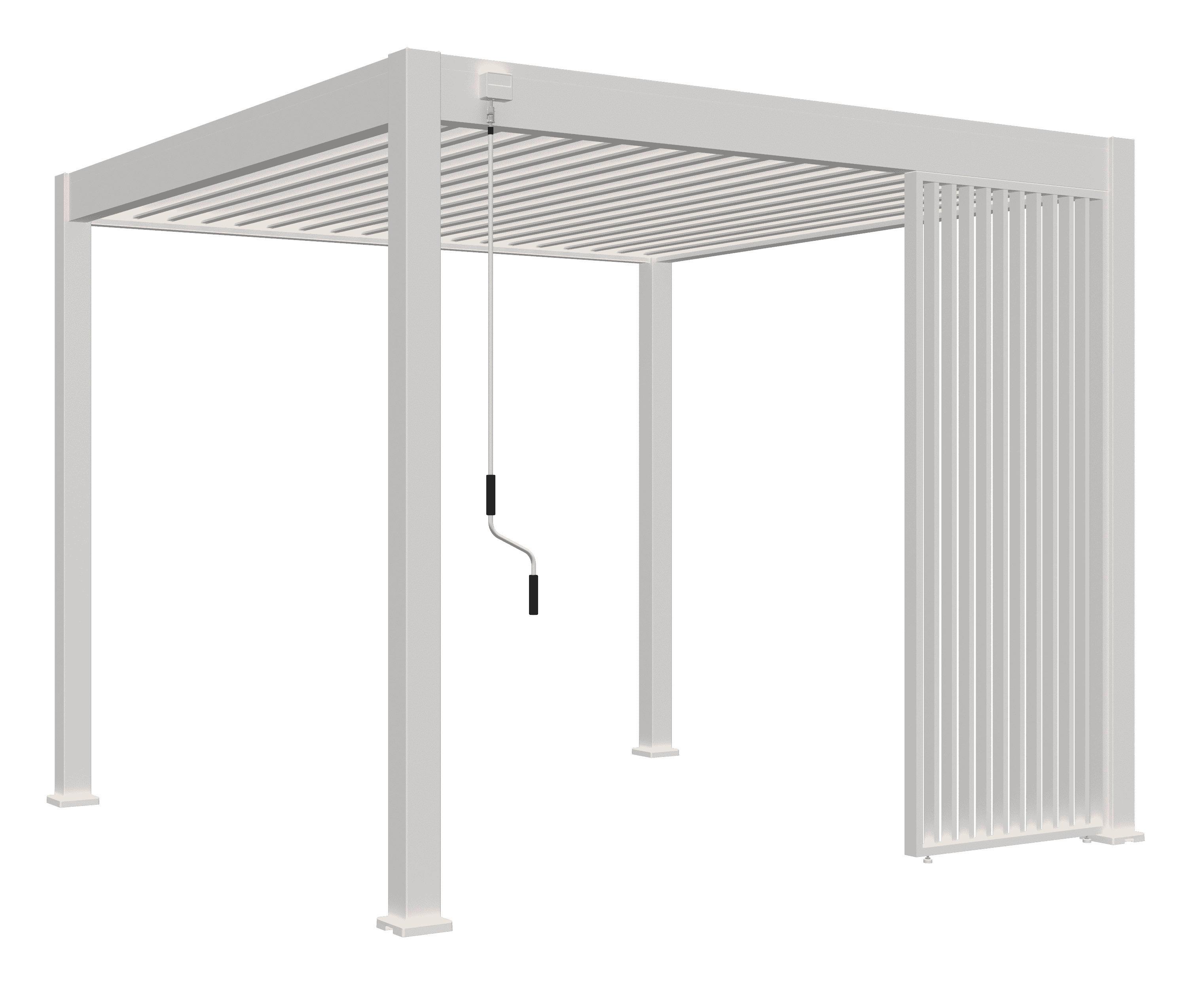 Pergola-Seitenteil 93x10 cm Weiß Aluminium - Weiß, Basics, Metall (93/235/10cm) - Gardenson