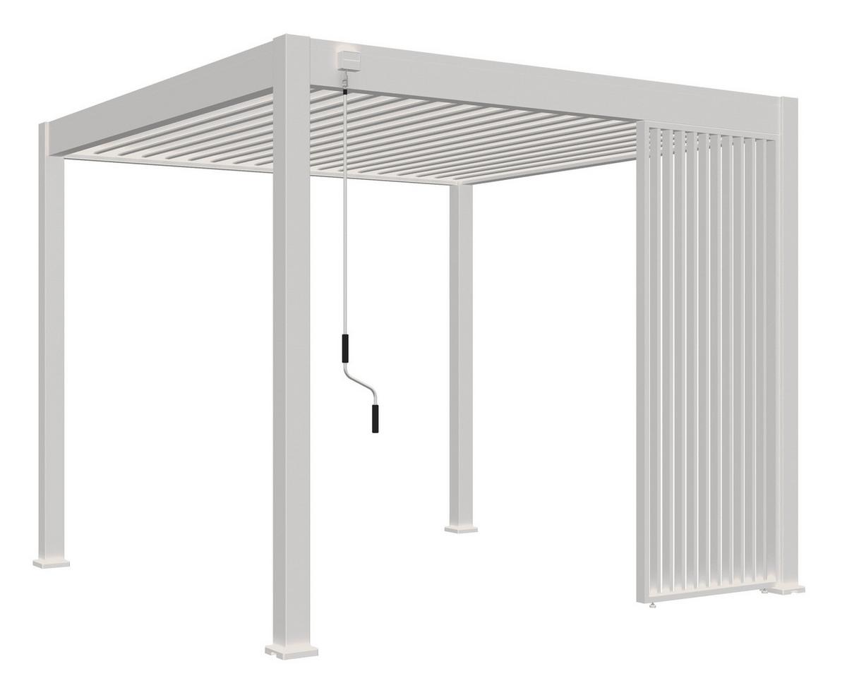 Pergola-seitenteil 93x10 Cm Weiß Aluminium - Weiß, Basics, Metall (93/235/10cm) - Gardenson