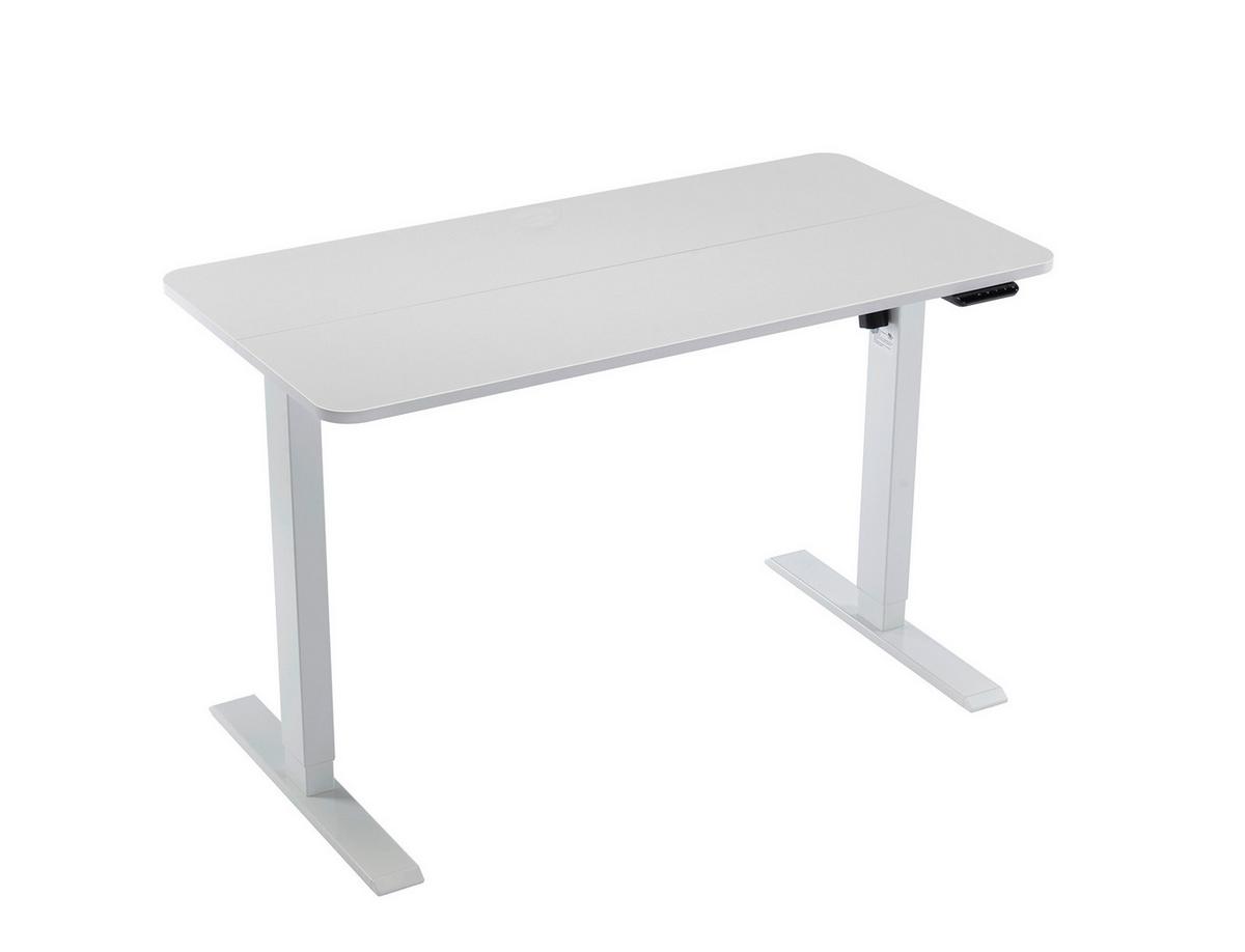 Schreibtisch höhenverstellbar B: 120 cm Emil, Weiß - Weiß, MODERN, Holzwerkstoff/Kunststoff (120/71-119/60cm)