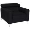 Polstersessel Sammy Schwarz Leder - Chromfarben/Schwarz, Design, Leder (99/78-92/106cm) - Livetastic