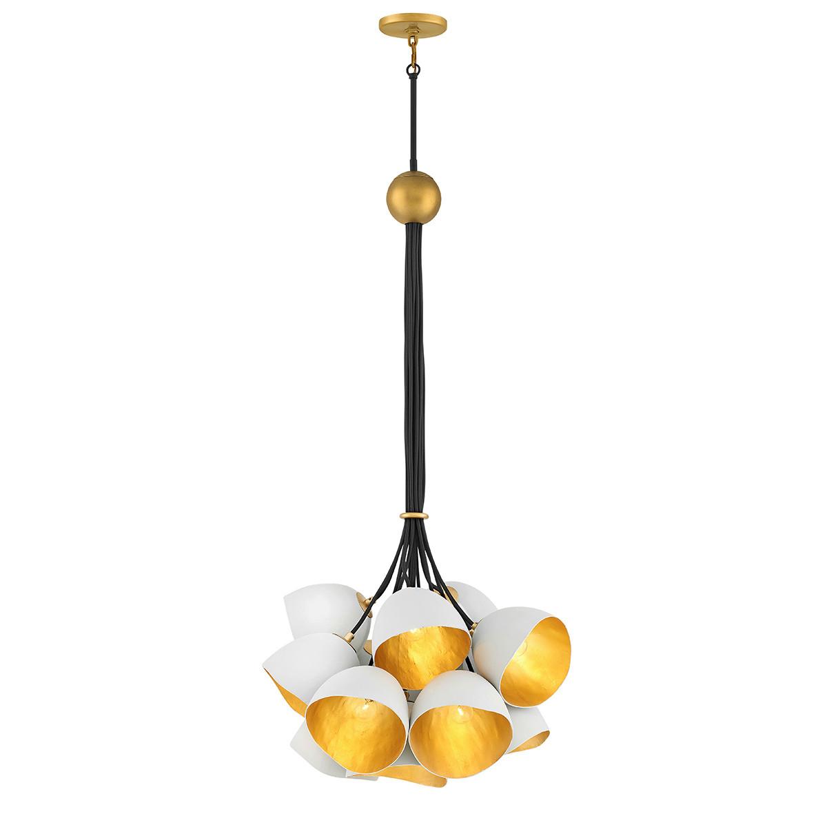 Hängeleuchte Nula H: 109 cm Qn-Nula-15p - Goldfarben/Weiß, LIFESTYLE, Metall (65.1/109.1cm) - Elstead Lighting