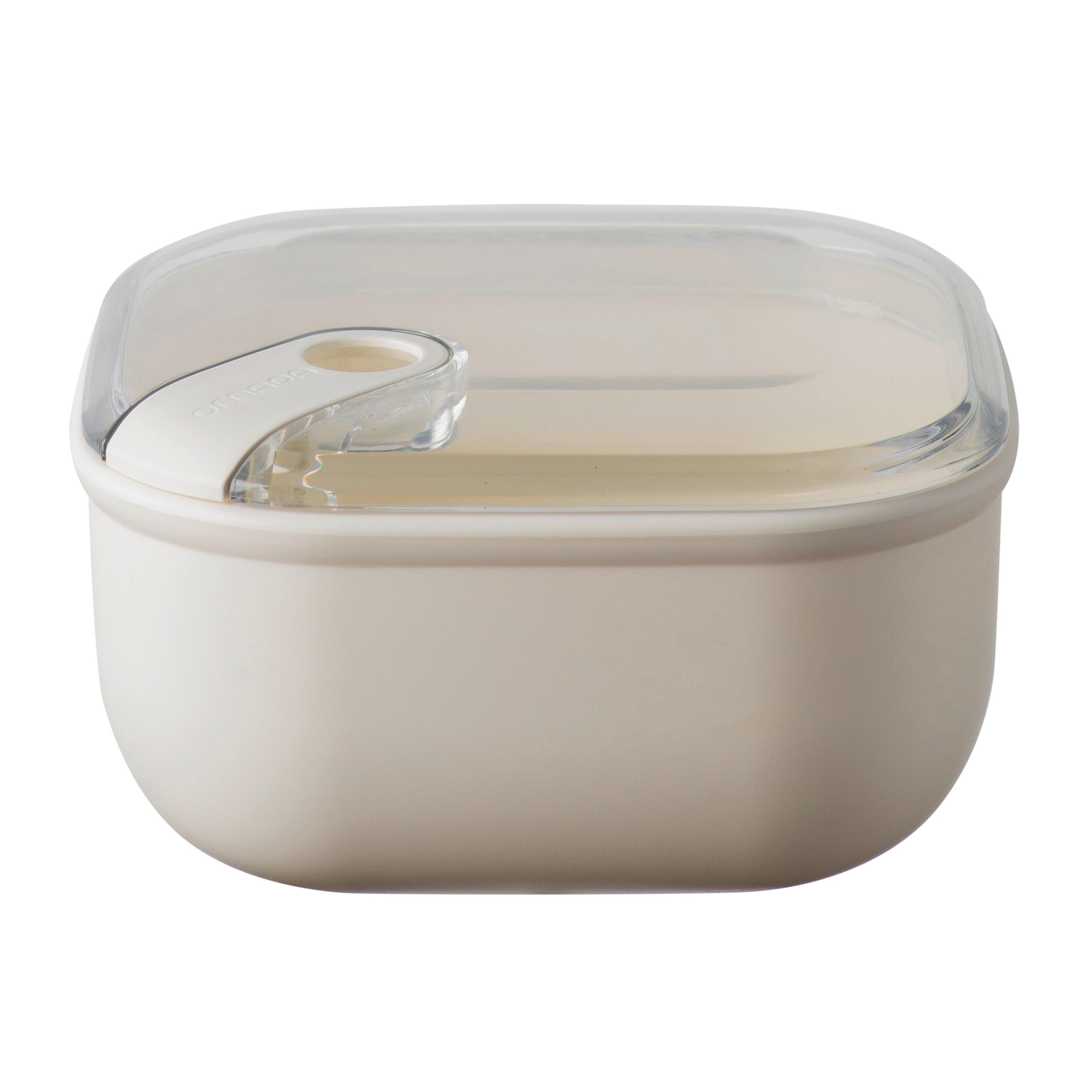Krabička na potraviny LEANDRA krémová cca 1 l - krémová, Basics, plast (16/16/8,7cm)