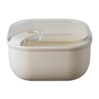 Krabička na potraviny LEANDRA krémová cca 1 l - krémová, Basics, plast (16/16/8,7cm)