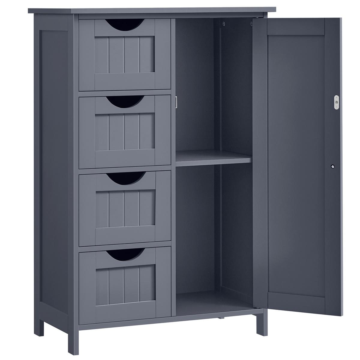 Midischrank Lhc41gy - Grau, Trend, Holzwerkstoff (55/82/28.5cm) - MID.YOU
