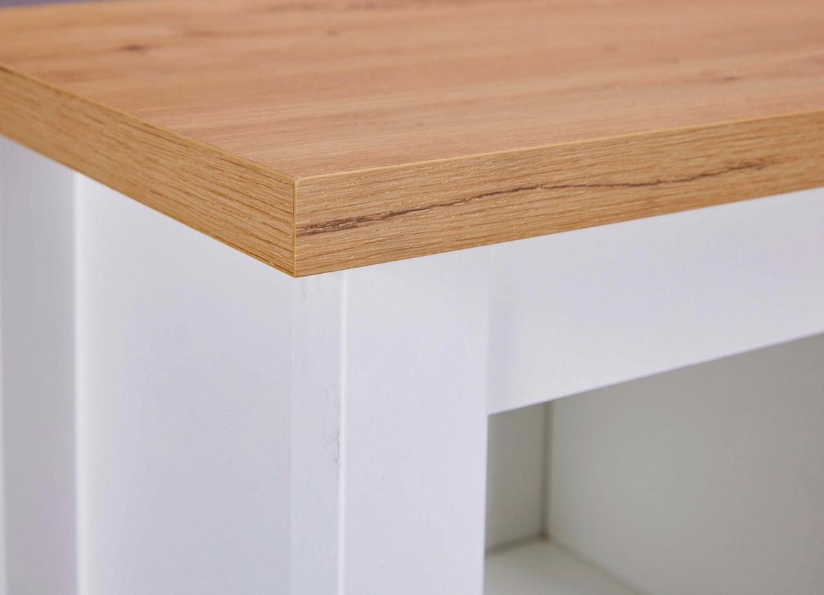 Weinschrank Julina Weiß, Eiche Dekor B: 77cm - Weiß/Eiche Artisan, Design, Holzwerkstoff (77/124/33cm) - Livetastic