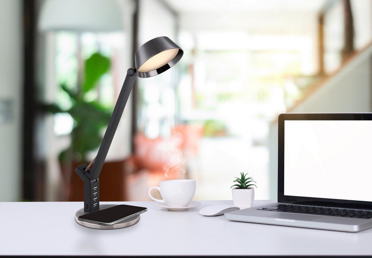 Led-tischlampe Dimmbar Schwarz Touch - Schwarz, Basics, Kunststoff/Metall (48/17/51,5cm) - Globo