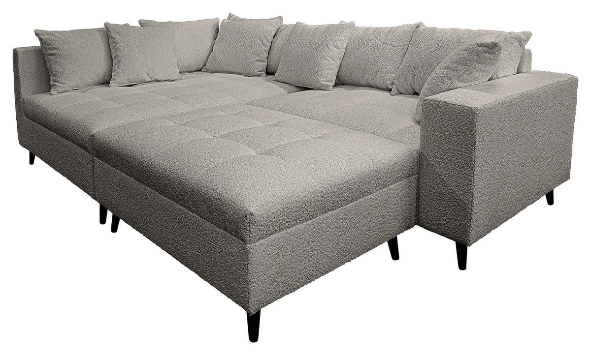 Ecksofa Pruno Dunkelgrau S: 174x247 Cm - Dunkelgrau/Schwarz, Design, Textil (174/247cm) - MID.YOU