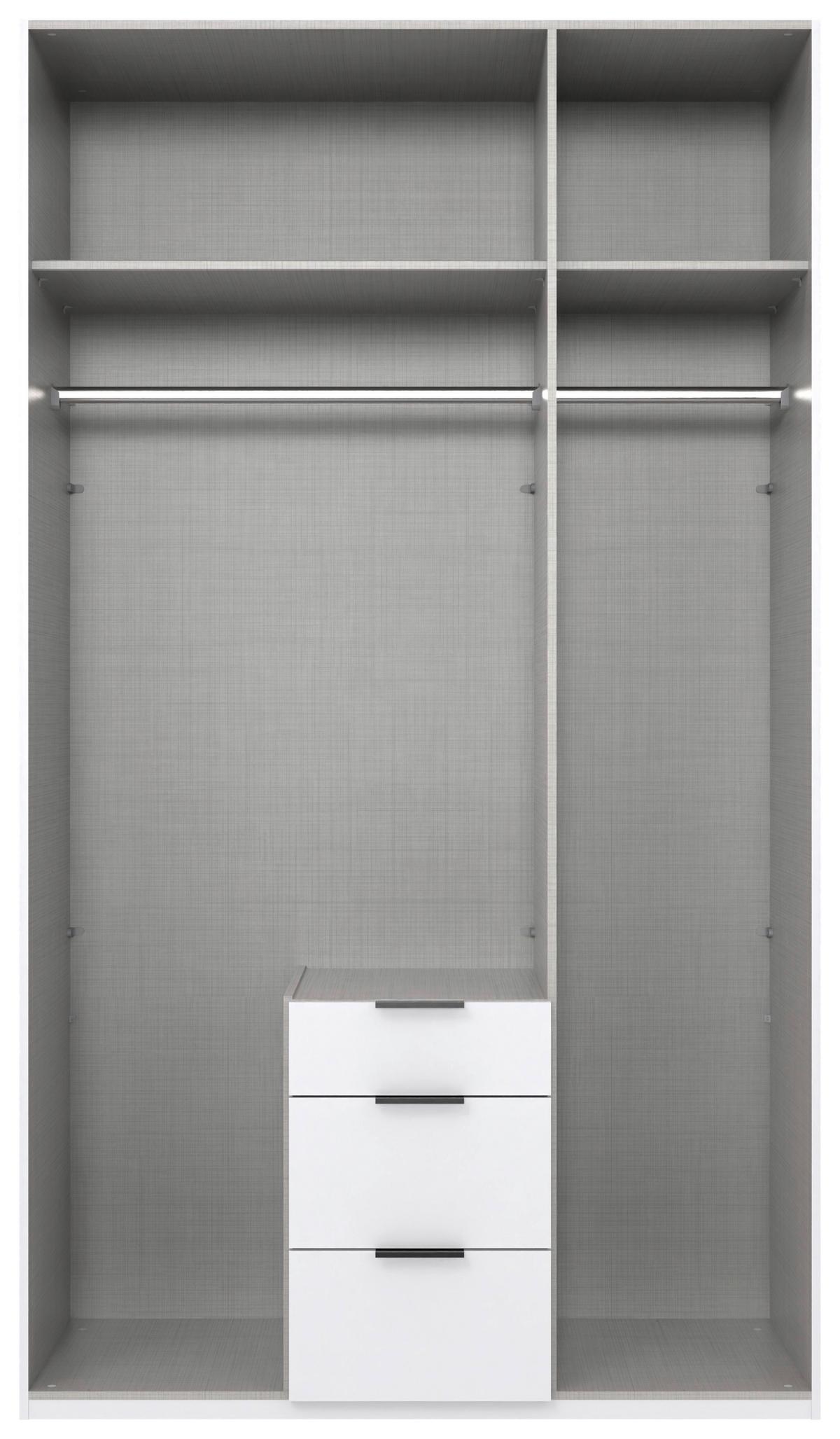 Drehtürenschrank Ny A Black, Weiß B: 135 cm - Weiß, MODERN, Holzwerkstoff (135/236/58cm) - MID.YOU