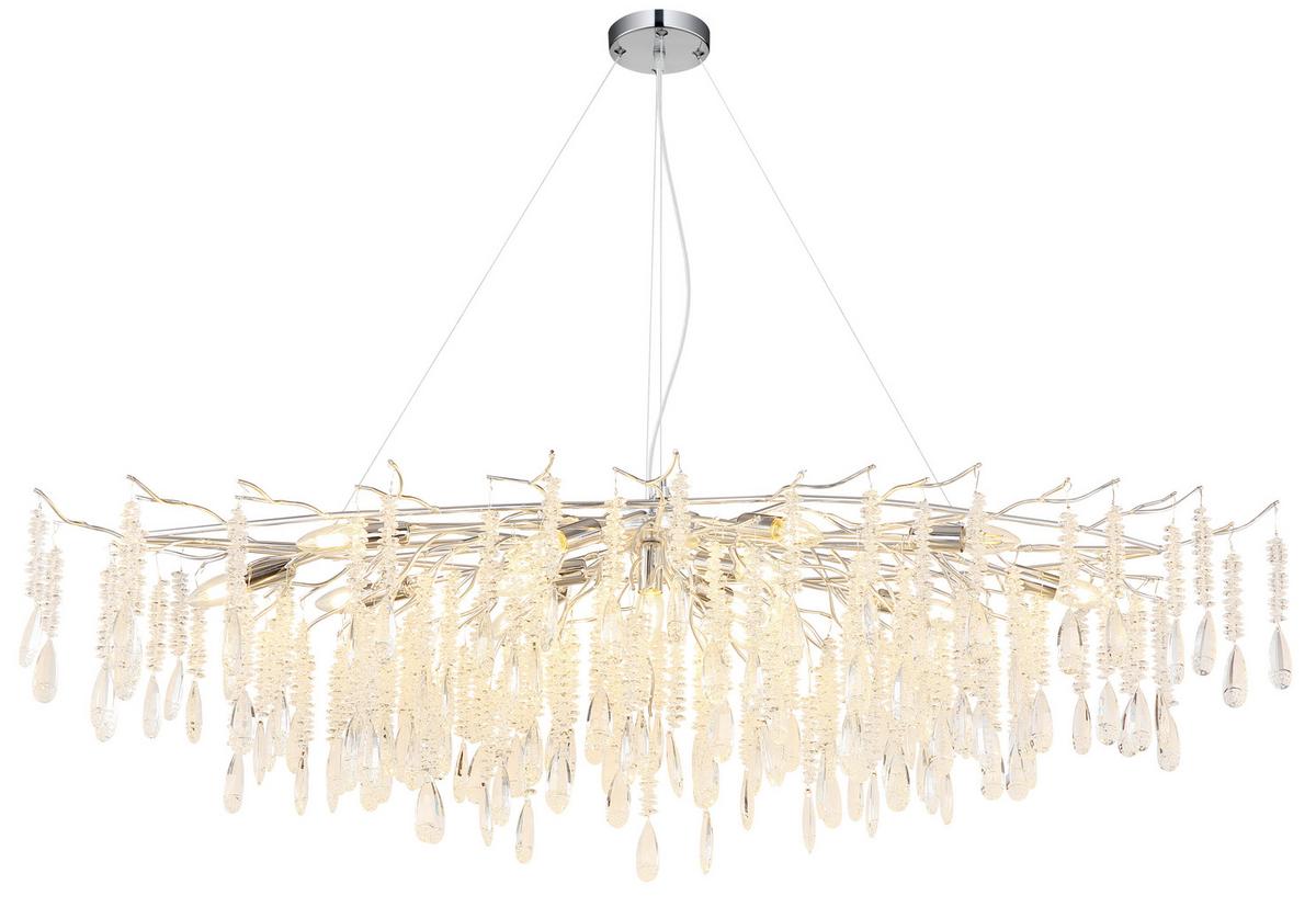 Hängeleuchte Exkl. 14xe14, 40w - Klar/Transparent, KONVENTIONELL, Glas/Kunststoff (150/60/120cm) - Globo