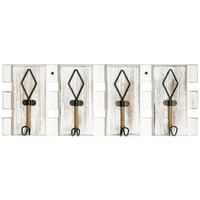 Hakenleiste Adria B: 55 Cm Im Vintagestil Mit 4 Haken - Schwarz/Weiß, MODERN, Holzwerkstoff/Metall (55/20/7cm)