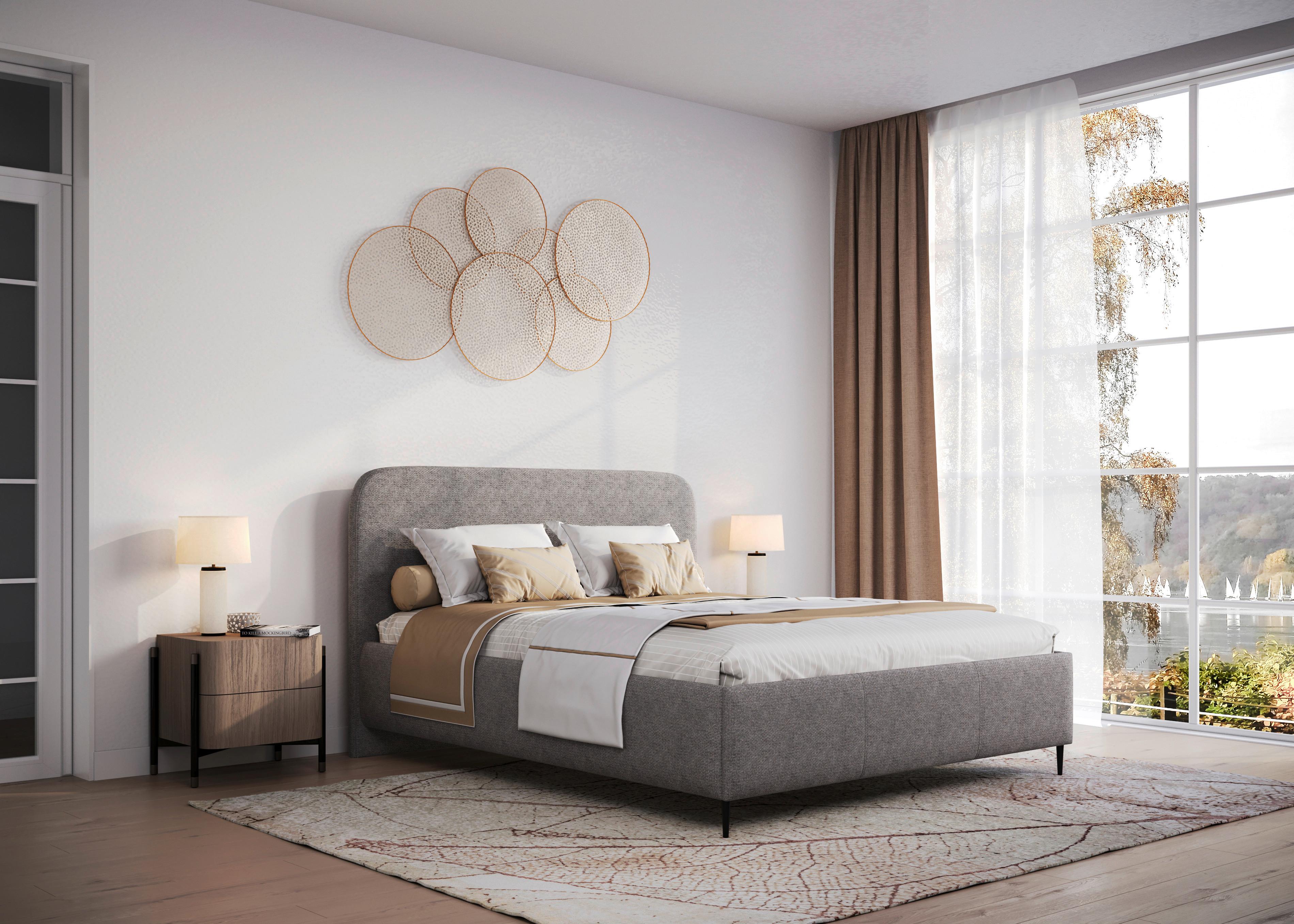 Polsterbett mit Lattenrost 160x200 cm Bendi II Taupe