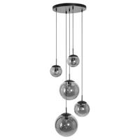 Deckenleuchte Bollique - Schwarz, Trend, Glas/Metall (60/115-373/60cm)