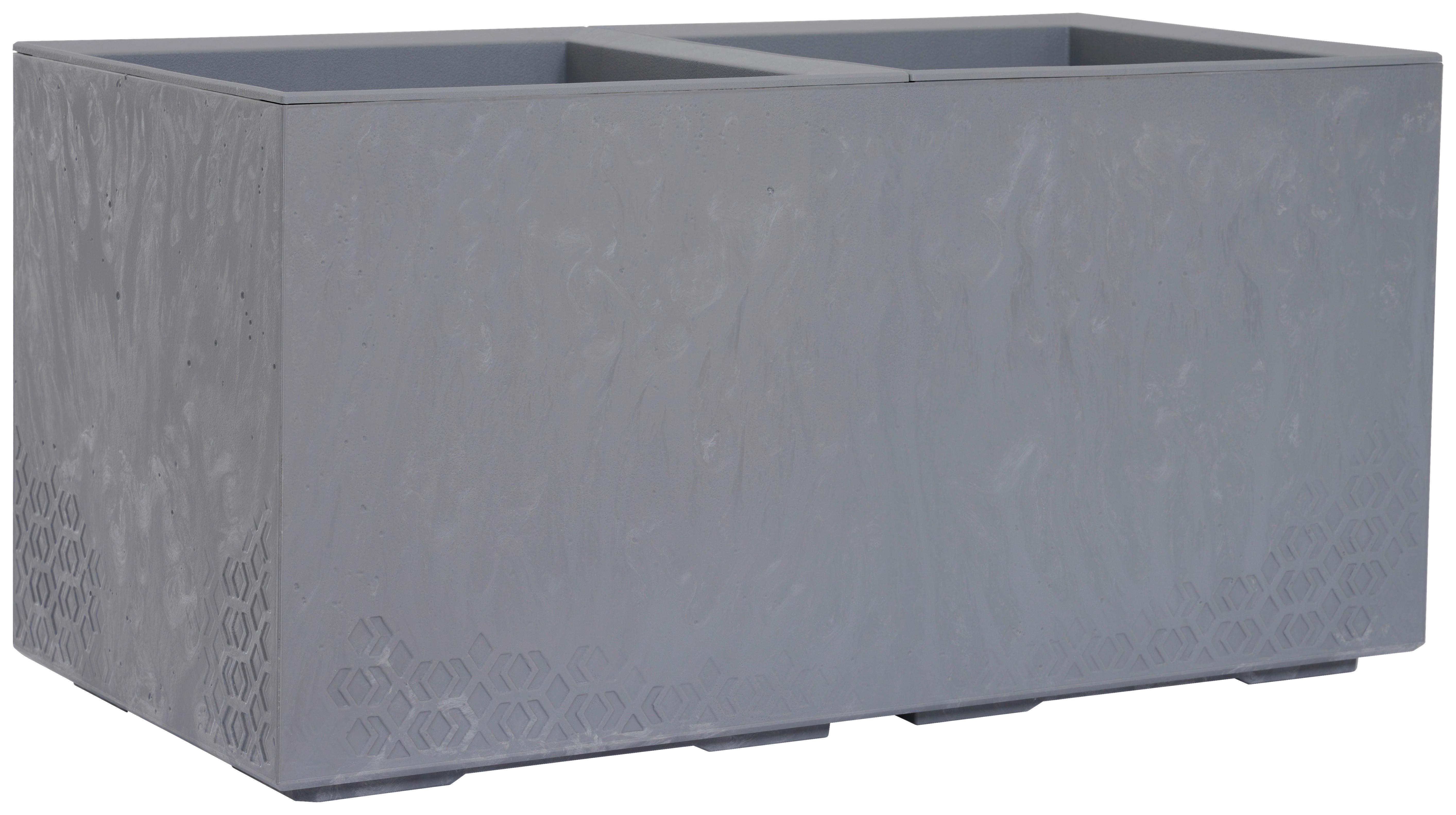Blumenkasten Betonoptik Grau, B: 80 Cm - Grau, Basics, Kunststoff (80/40/40cm) - Siena Garden