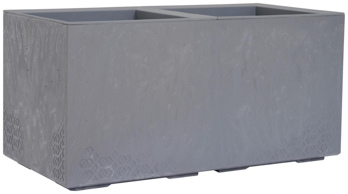 Blumenkasten Betonoptik Grau, B: 80 cm - Grau, Basics, Kunststoff (80/40/40cm) - Siena Garden