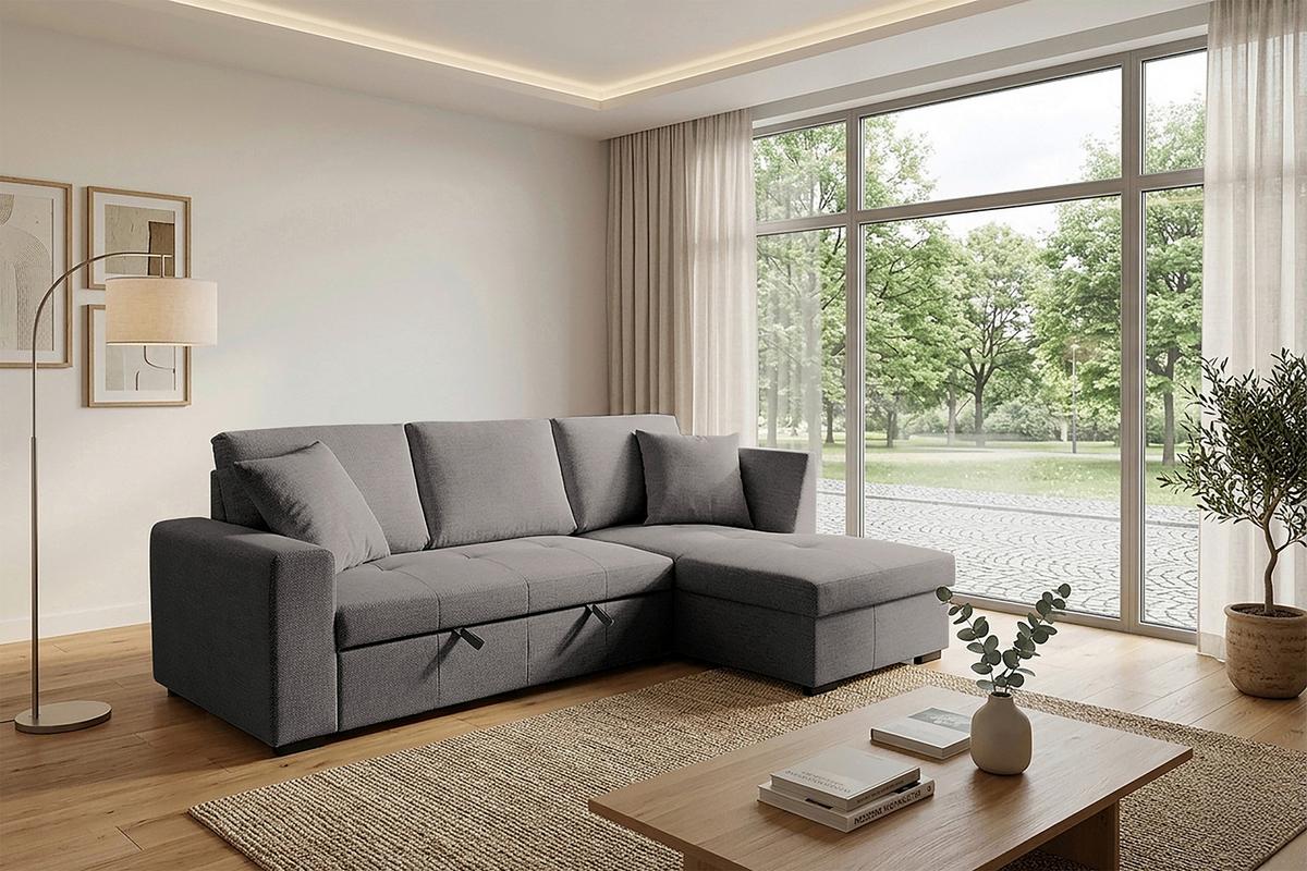 Ecksofa Lukas Dunkelgrau S: 239x158 Cm - Dunkelgrau, Trend, Textil (239/158cm)