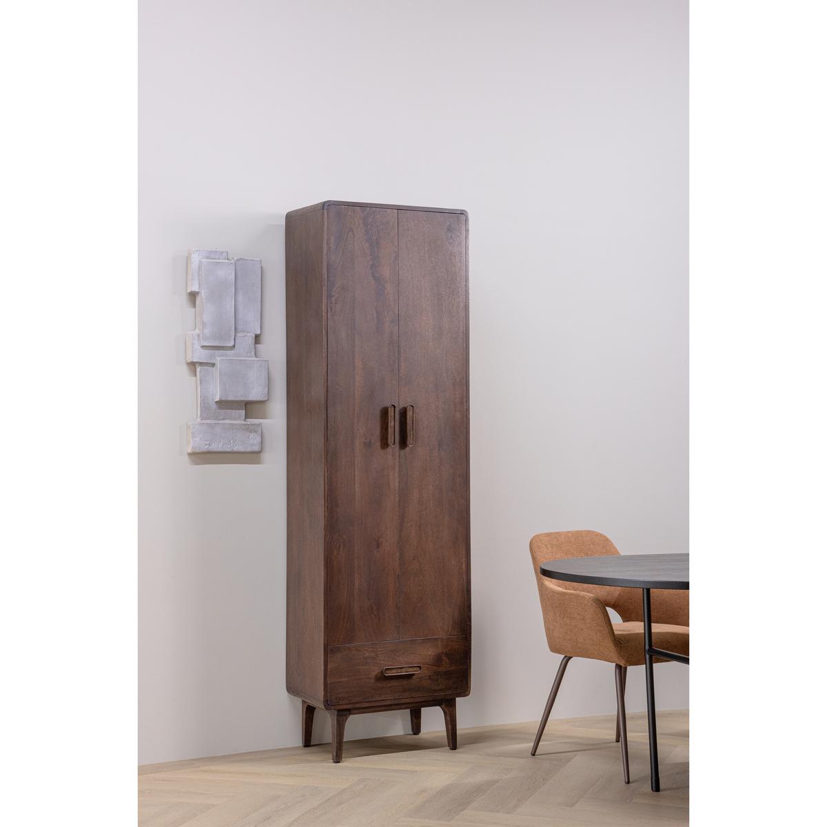 Mehrzweckschrank Liya Dunkelbraun B: 60 cm - Dunkelbraun, Design, Holz (60/200/35cm) - Livetastic
