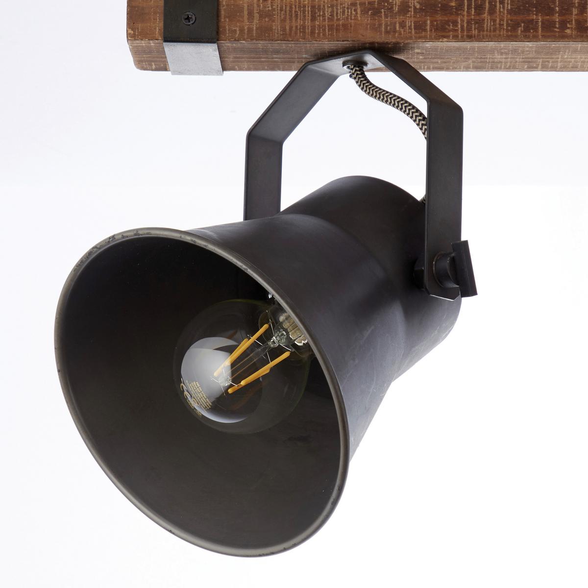 Strahler Plow 2-flammig Drehbar, Schwenkbar L: 40 Cm - Schwarz, Design, Holz/Metall (40/24cm) - Brilliant