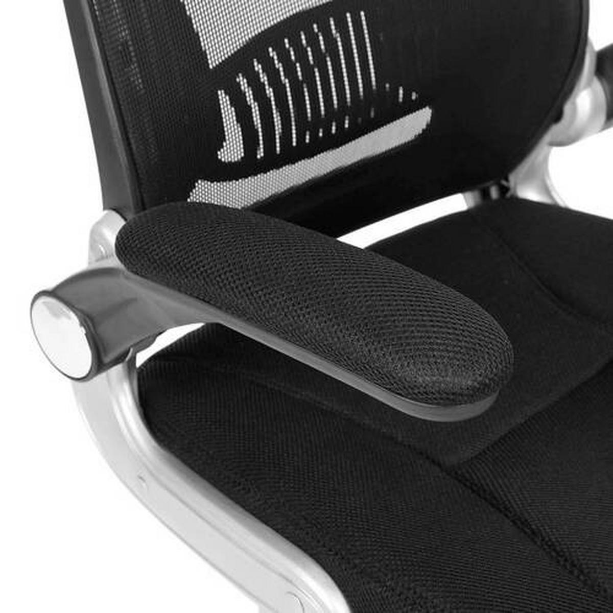 Bürostuhl Mit Netzbespannung Schwarz/silberfarben Bis 150kg - Silberfarben/Schwarz, Basics, Kunststoff/Textil (64/126,5/55cm) - Boxxx