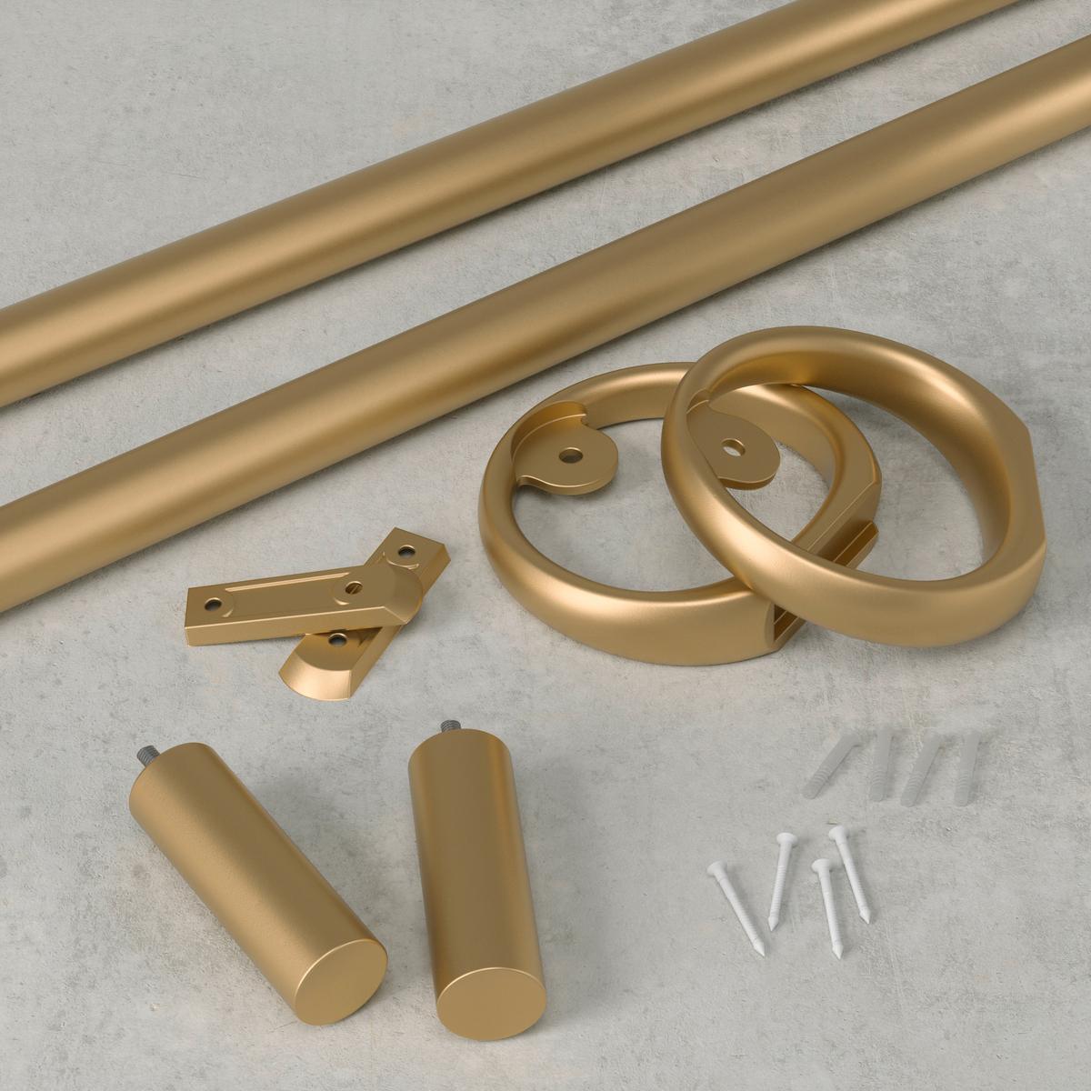 Vorhangstange Ringlet Goldf. Metall/Kunststoff, L: 320 cm - Goldfarben, KONVENTIONELL, Kunststoff/Metall (320cm) - Umbra