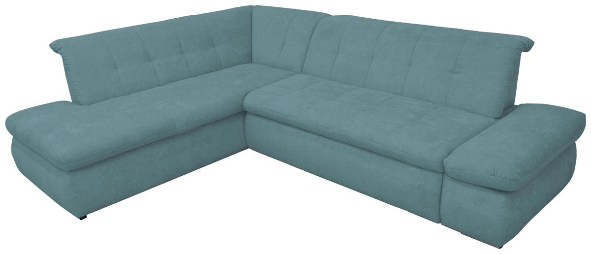 Ecksofa Mit Armteilverstellung Moric Petrol Mikrofaser - Chromfarben/Petrol, KONVENTIONELL, Textil (216/273cm) - MID.YOU