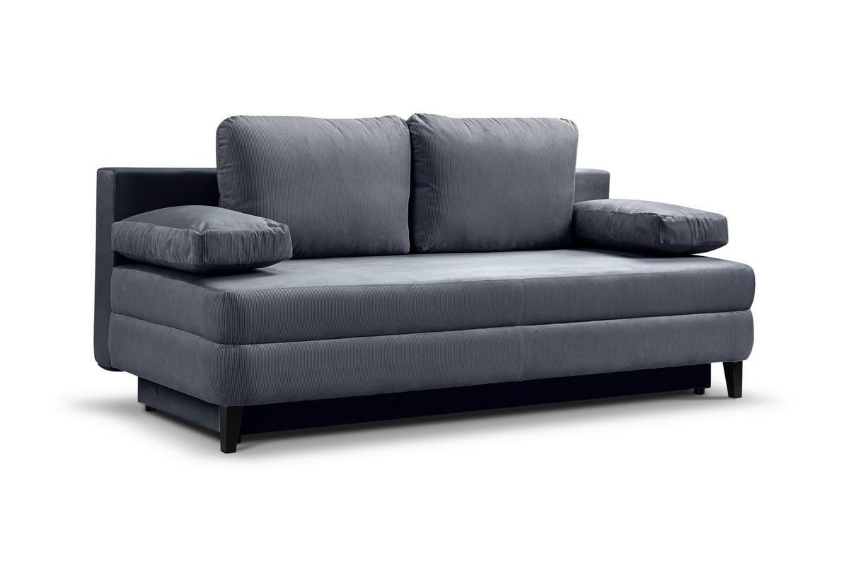 Schlafsofa Sorto Blaugrau B: 200cm - Blaugrau/Schwarz, Basics, Holz/Textil (200/91/100cm) - MID.YOU