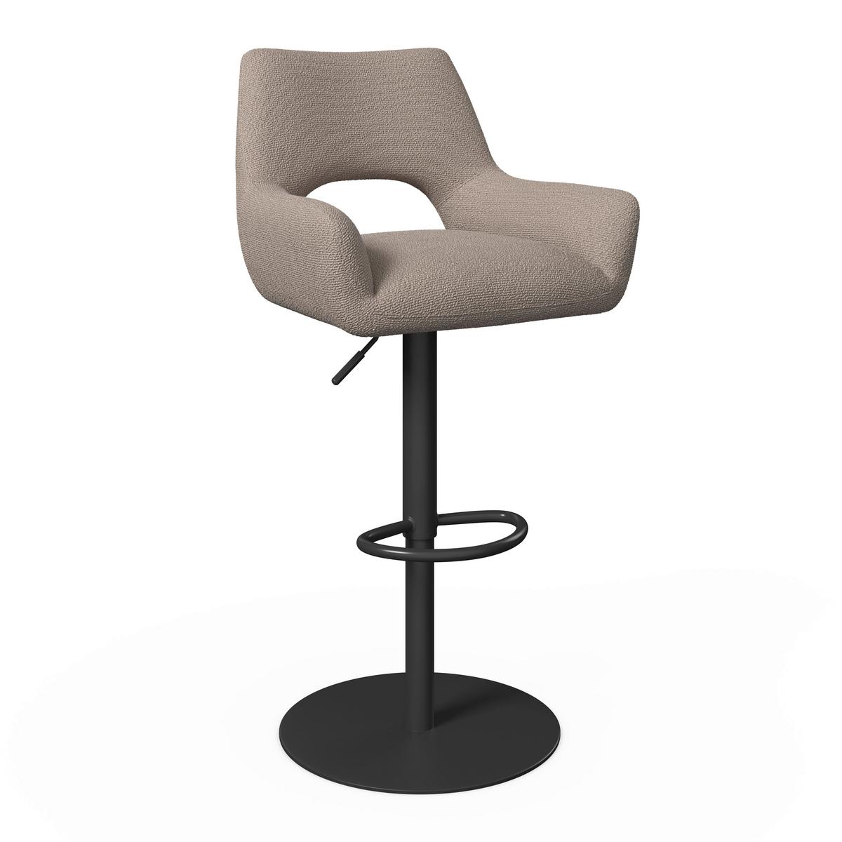 Barová stolička Tami, krémová - čierna/krémová, Modern, kov/drevo (46/82-102/51cm) - Bessagi Home