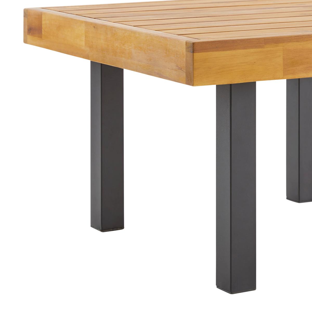 Zahradní sedací souprava GIANNY - šedá/barvy akácie, Moderní, kov/dřevo (232/72/72cm) - Bessagi Garden