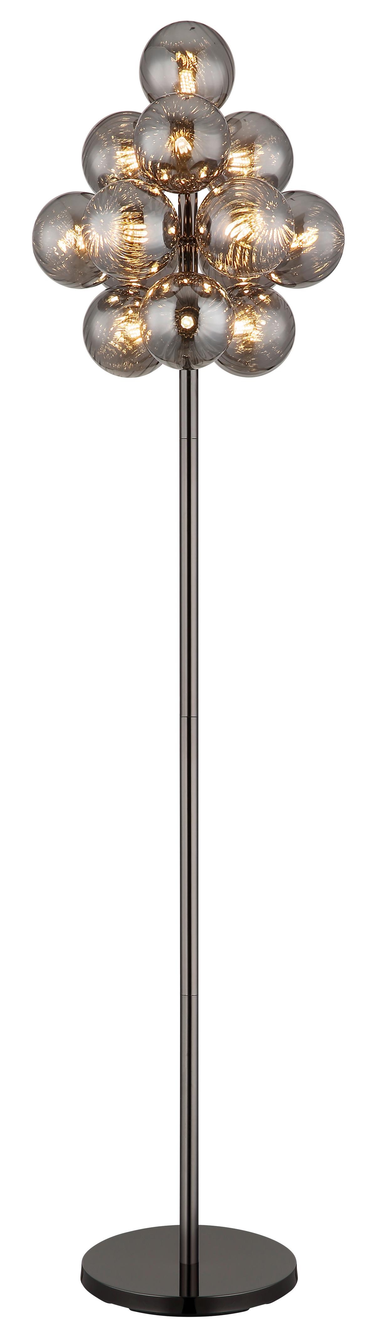 Stehleuchte 56146sg Conor - Schwarzchrom/Schwarz, Design, Glas/Kunststoff (39,5/160cm) - Globo