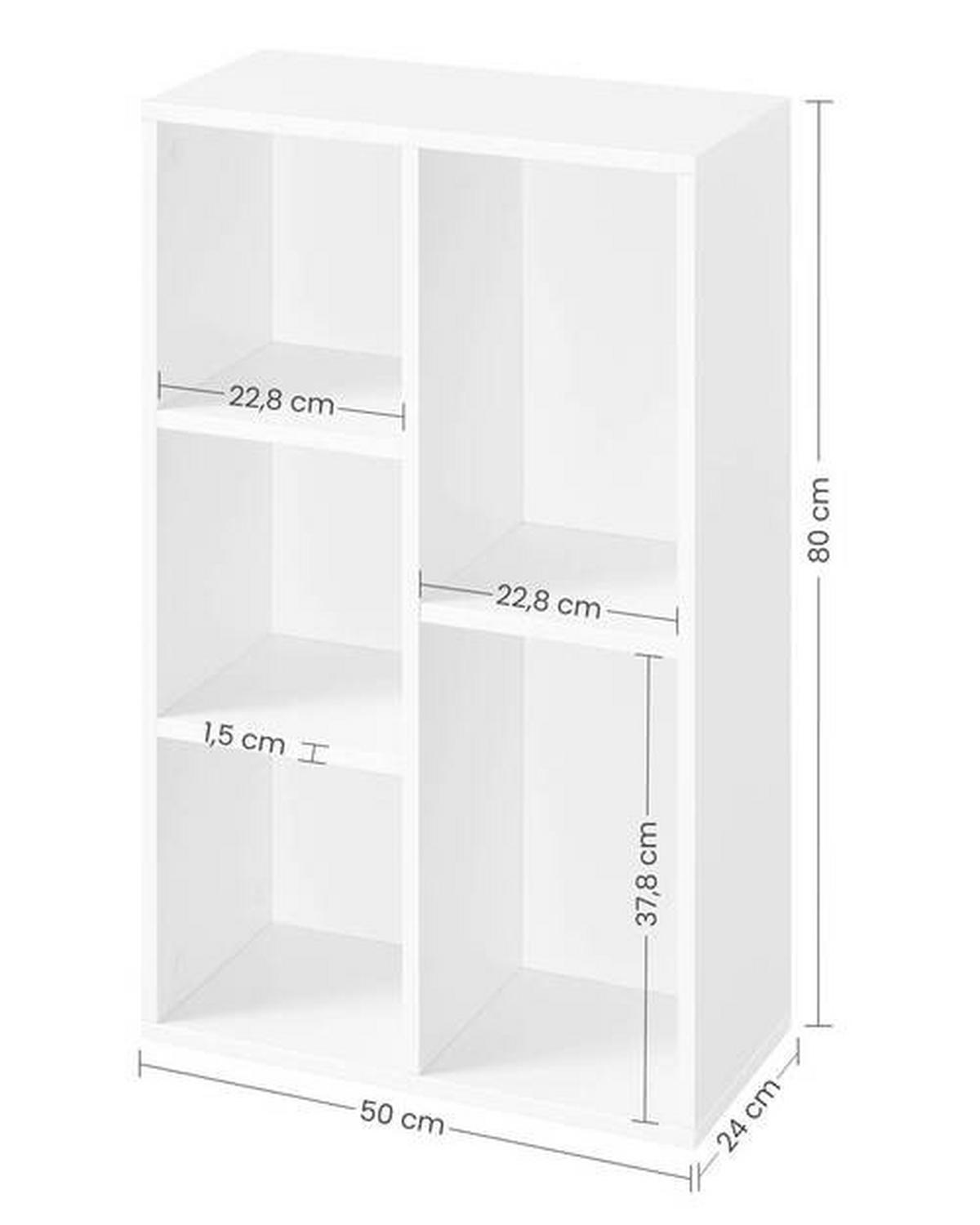 Regal Regal B: 50 Cm Weiß - Weiß, Basics, Holzwerkstoff (50/80/24cm) - Boxxx
