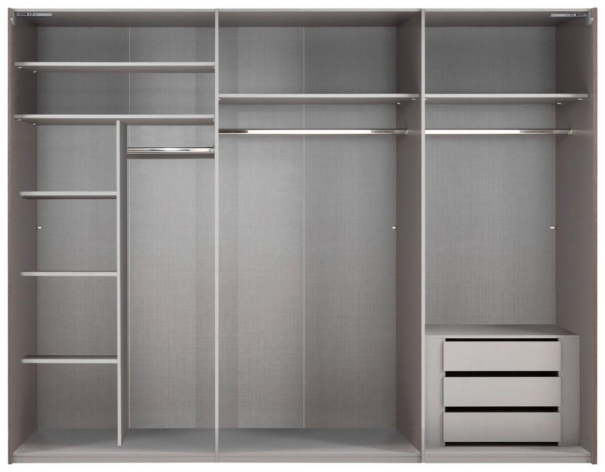 Schwebetürenschrank Indian A Grafit Dekor, B: 300 cm - Graphitfarben, KONVENTIONELL, Holzwerkstoff (300/216/65cm)