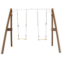 Schaukel A030.135.03 - Braun/Weiß, KONVENTIONELL, Holz (254/207/160cm) - Ambia Garden