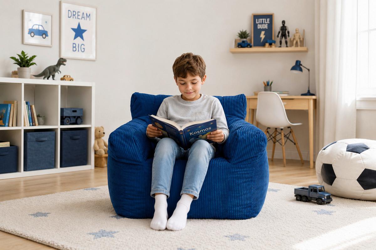 Sitzsack Rivo Cord dunkelblau,Indoor,B:110cm - Dunkelblau, Basics, Textil (110/75/100cm)