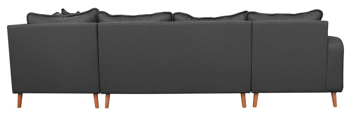 Wohnlandschaft Beata D.grau U: 170x296x167 cm - Wengefarben/Dunkelgrau, Design, Textil (170/296/167cm) - Livetastic