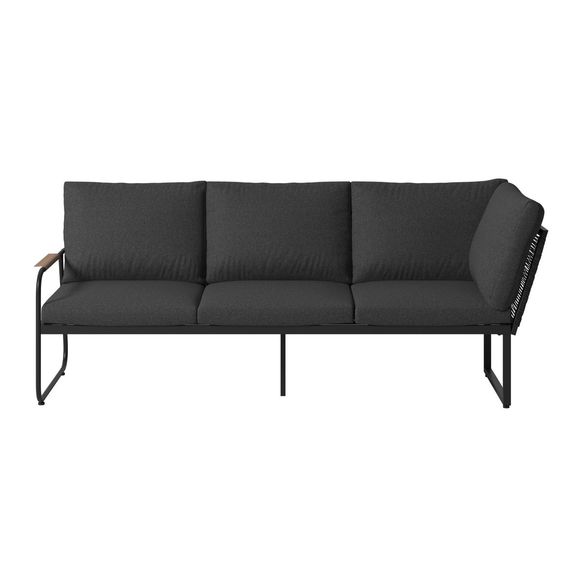 Loungegarnitur Granada - Dunkelgrau/Naturfarben, MODERN, Glas/Textil (194/192cm) - Beldano