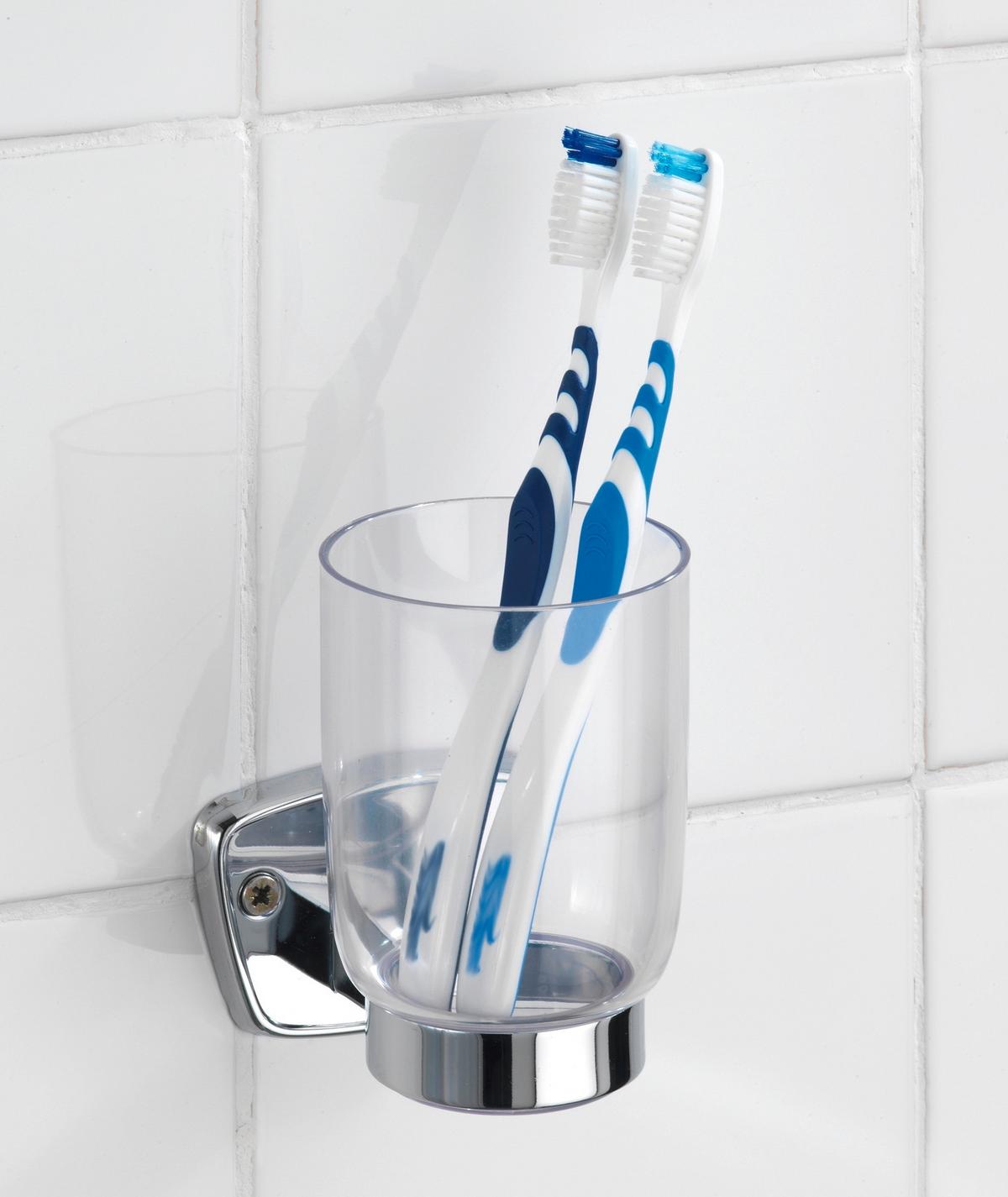 Zahnputzbecher Basic 17897100 - Transparent, KONVENTIONELL, Kunststoff/Metall (8/13/9cm)