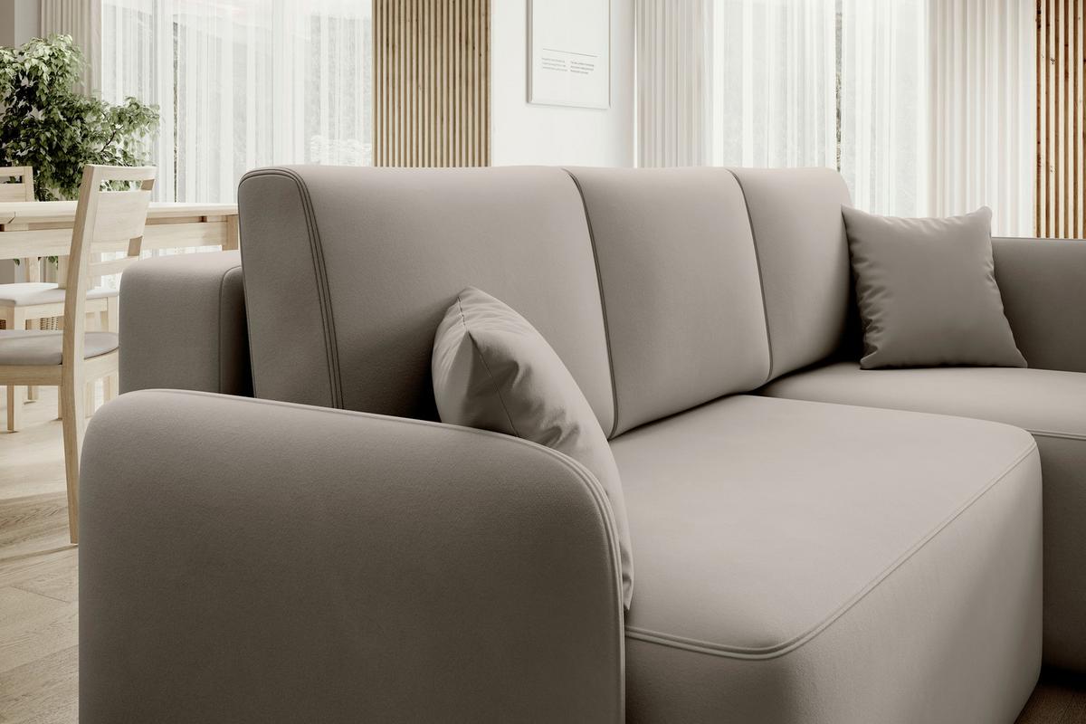 Ecksofa Hadson Beige S: 206x150 Cm - Beige/Schwarz, Design, Textil (206/150cm) - P & B