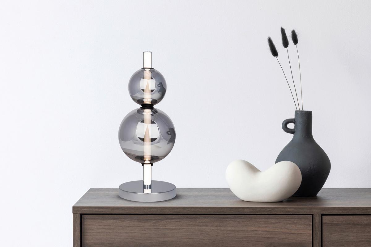 LED-Tischleuchte 3191442 - Chromfarben, Design, Glas/Metall (18/44cm) - Näve