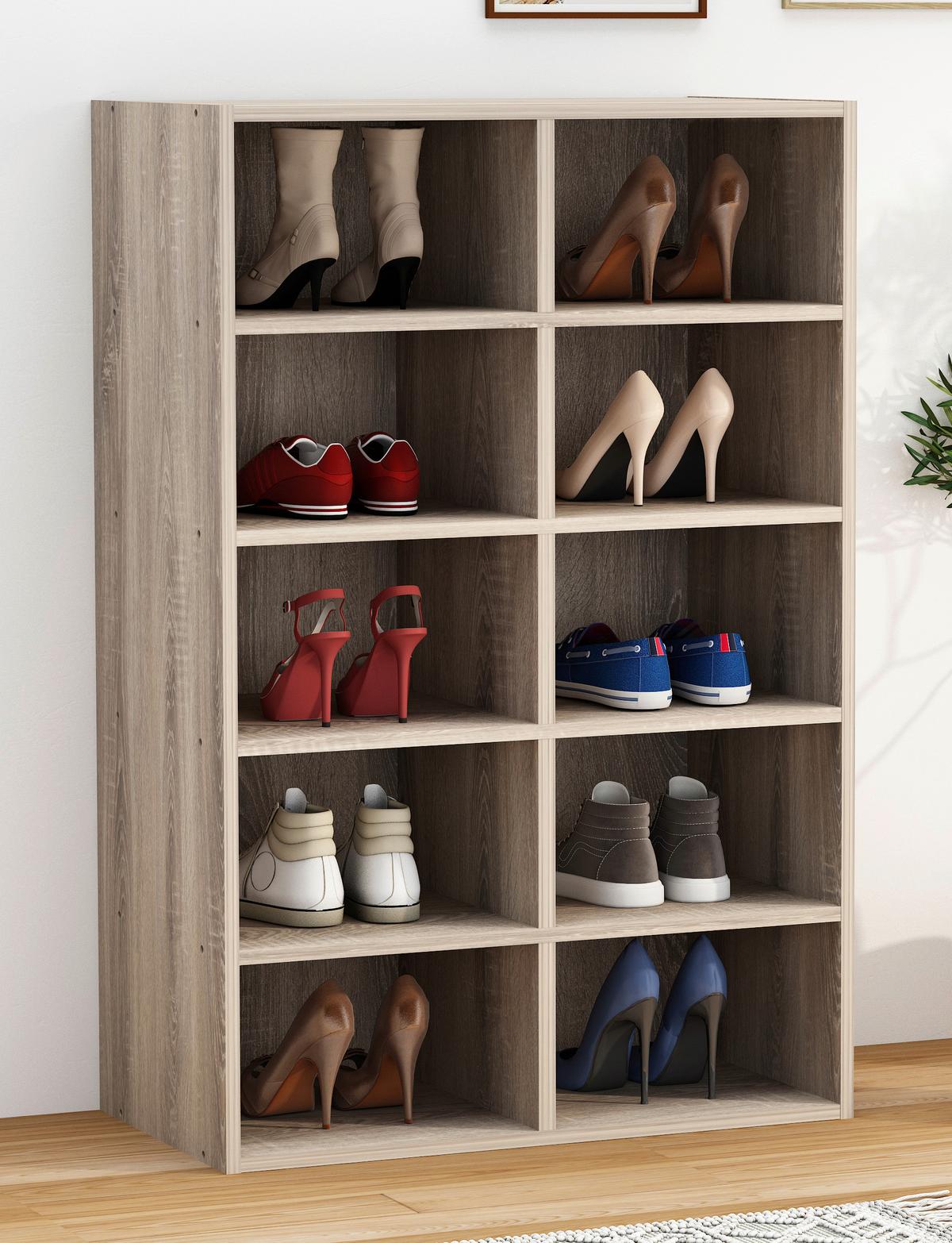 Schuhregal Hinsol Eiche Dekor, 55 Cm - Sonoma Eiche, Design, Holzwerkstoff (55/84/30cm) - MID.YOU