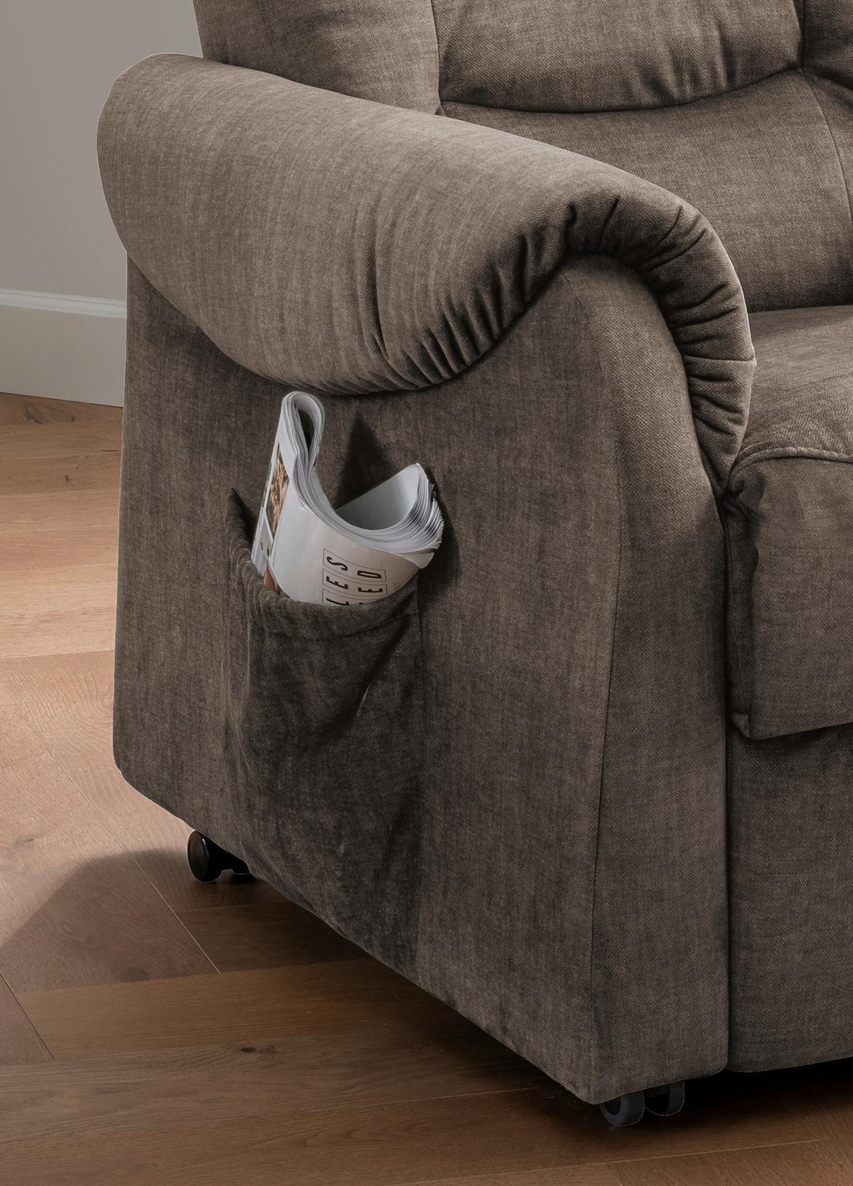 Fernsehsessel Nino Braun B: 78 cm - Schwarz/Braun, Design, Textil (76/106/94cm) - Livetastic