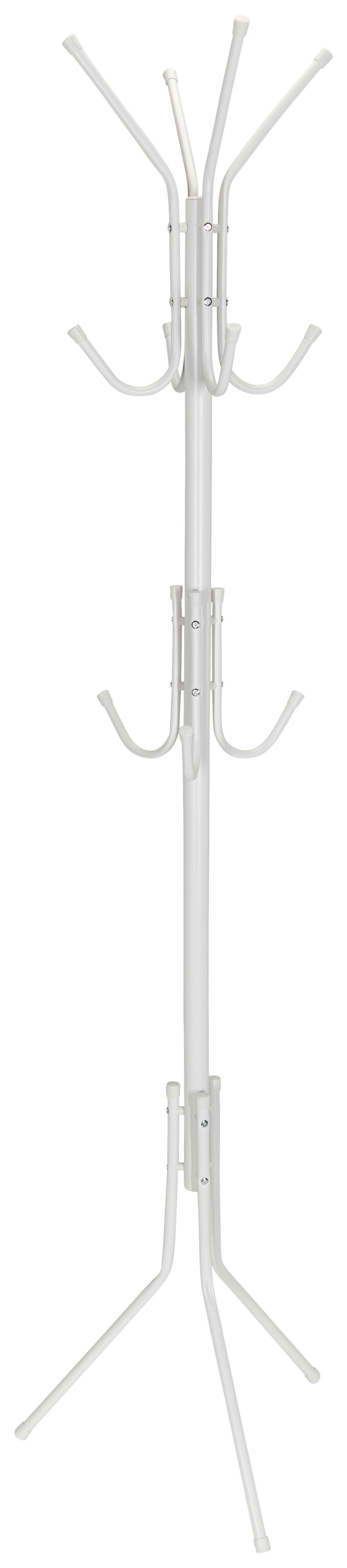 Kleiderständer Space Iv Weiß Stahl 11 Haken H: 180 Cm - Weiß, MODERN, Metall (44/180/44cm) - MID.YOU