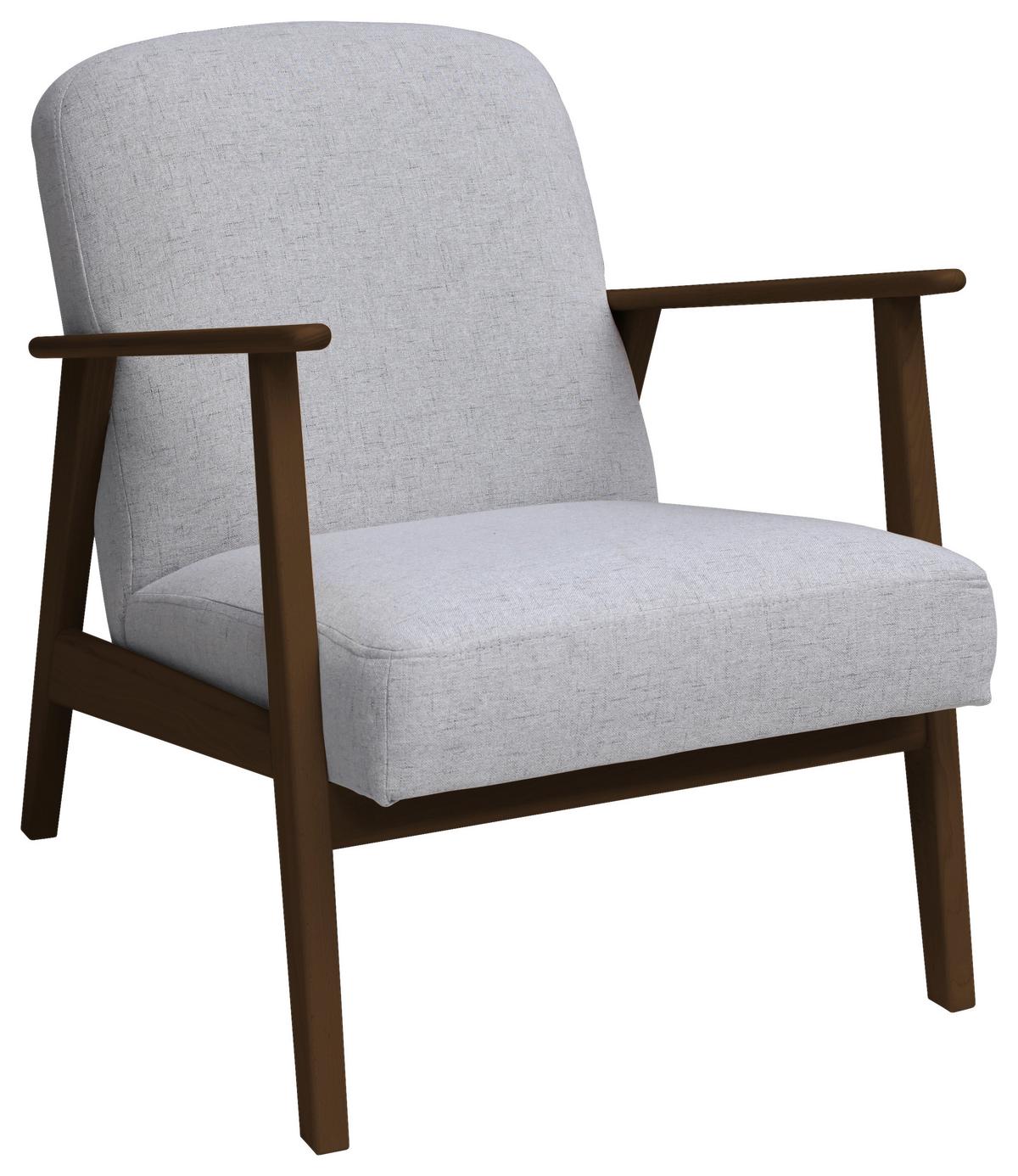 Sessel Retro - Dunkelbraun/Silberfarben, Natur, Holz/Textil (63/78/78cm) - Livetastic