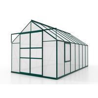 Gewächshausbausatz Meridian 2 11500 Hkp6mm - Grün, Basics, Kunststoff/Metall (257/231,8/445cm)